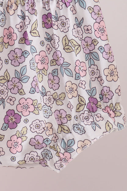 Floral Bow Appliqué Bloomer Set