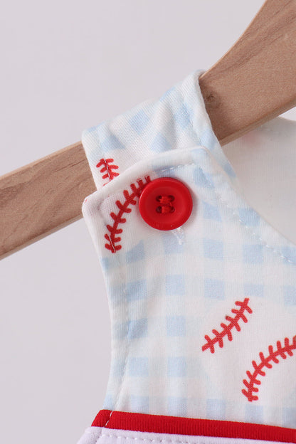 Baseball Appliqué Gingham Jon Jon