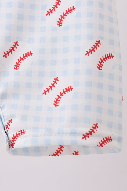 Baseball Appliqué Gingham Jon Jon