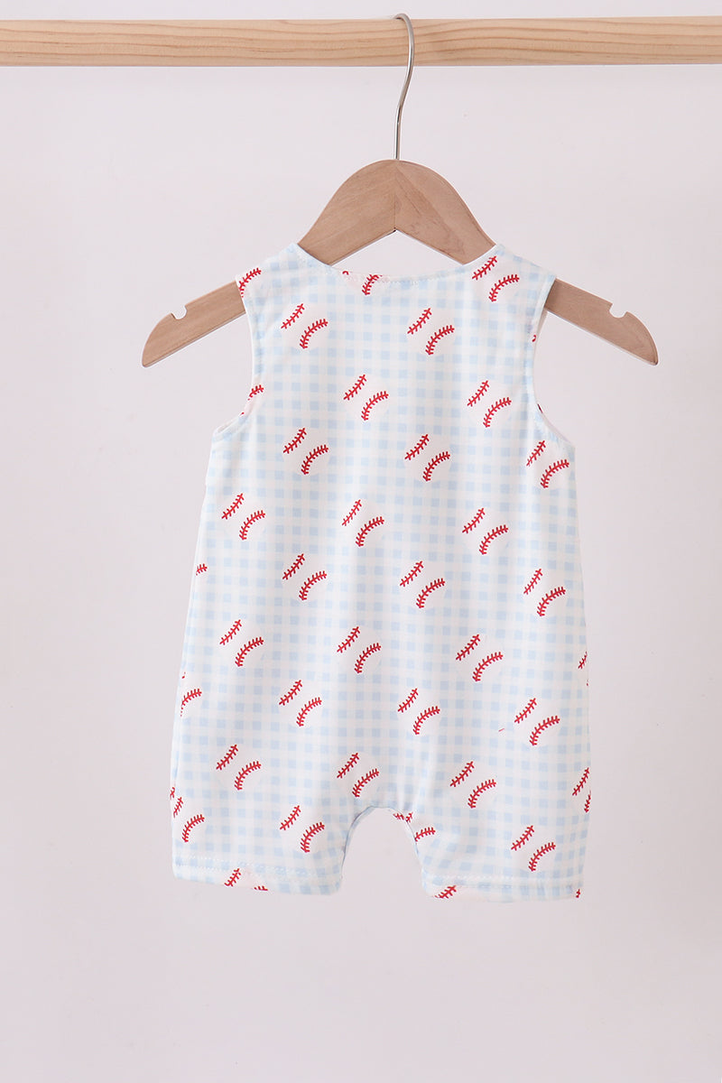 Baseball Appliqué Gingham Jon Jon