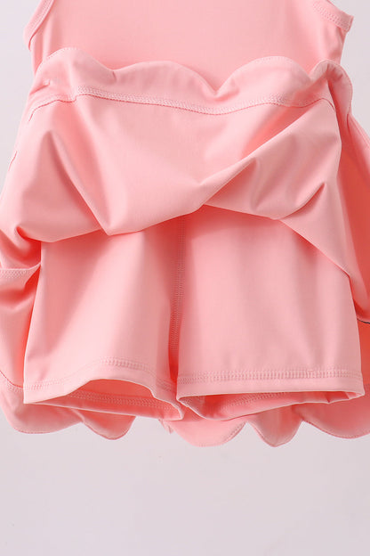 Pink Scalloped Active Dress