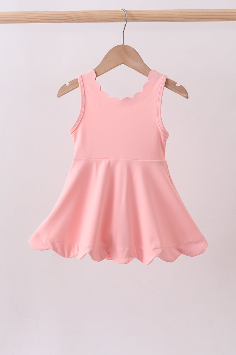 Pink Scalloped Active Dress