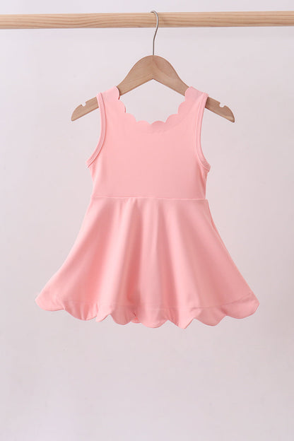 Pink Scalloped Active Dress