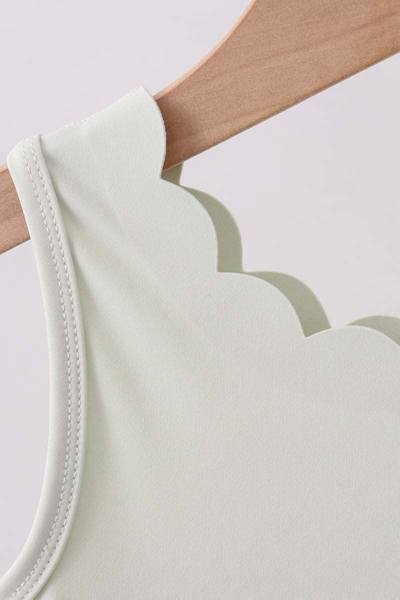 Scalloped Active Dress - Sage