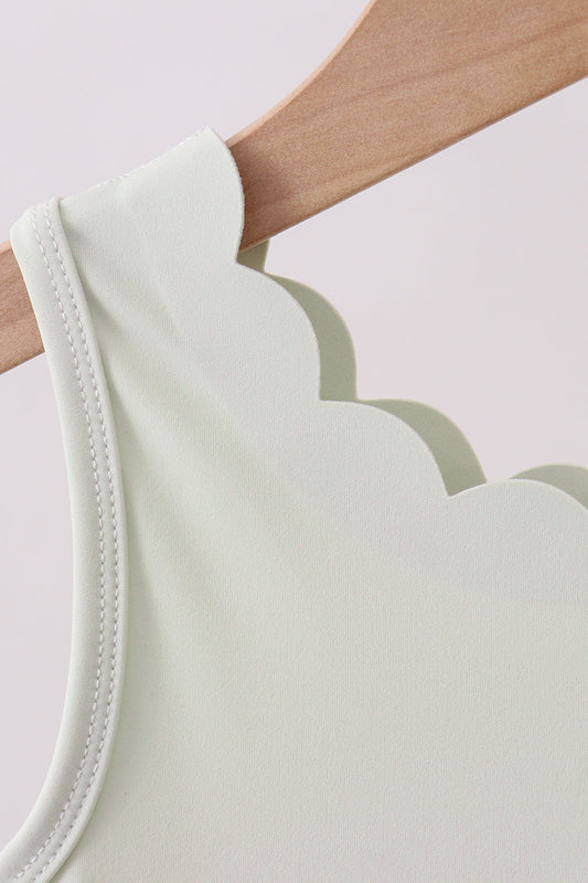 Scalloped Active Dress - Sage