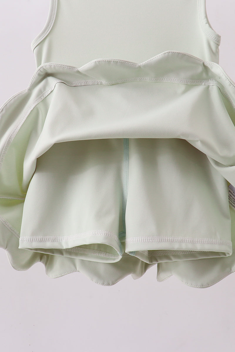 Scalloped Active Dress - Sage