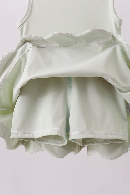 Scalloped Active Dress - Sage