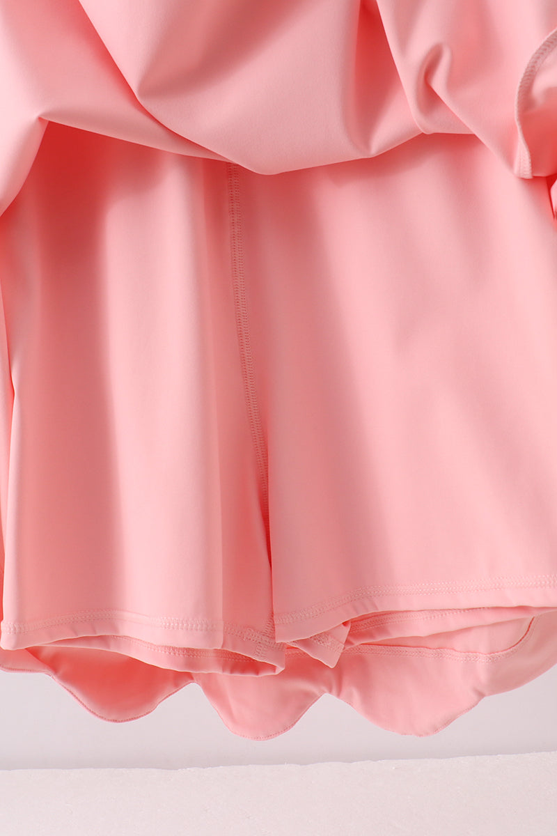 Pink Scalloped Active Dress