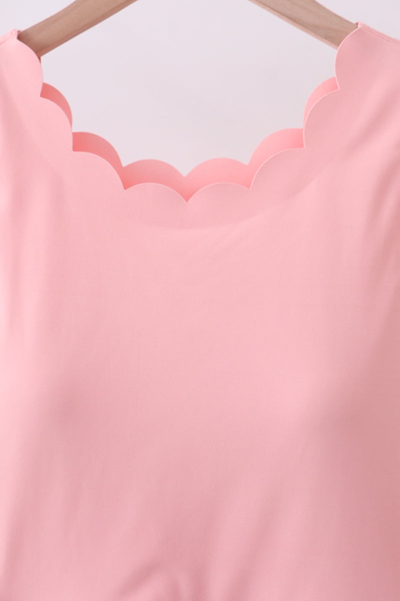 Pink Scalloped Active Dress