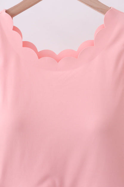 Pink Scalloped Active Dress