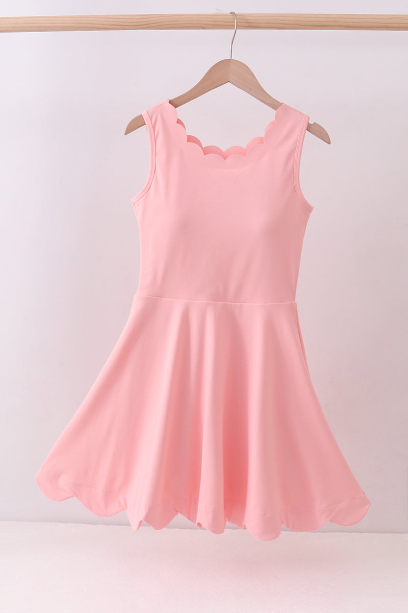 Pink Scalloped Active Dress