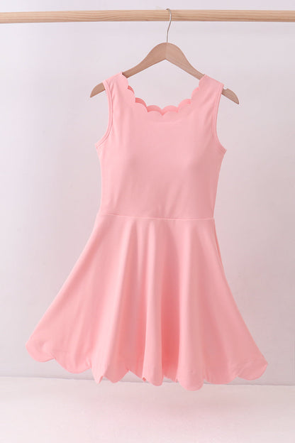 Pink Scalloped Active Dress