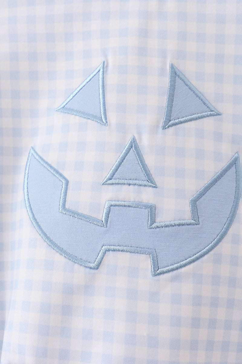 Blue Jack-O-Lantern Appliqué Bubble