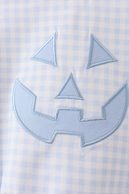 Blue Jack-O-Lantern Appliqué Bubble