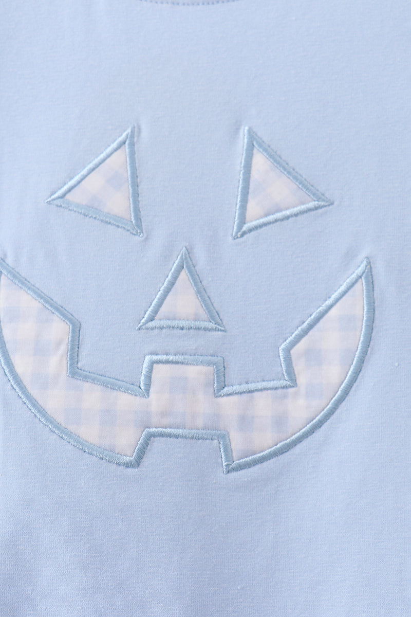 Blue Jack-O-Lantern  Appliqué Romper