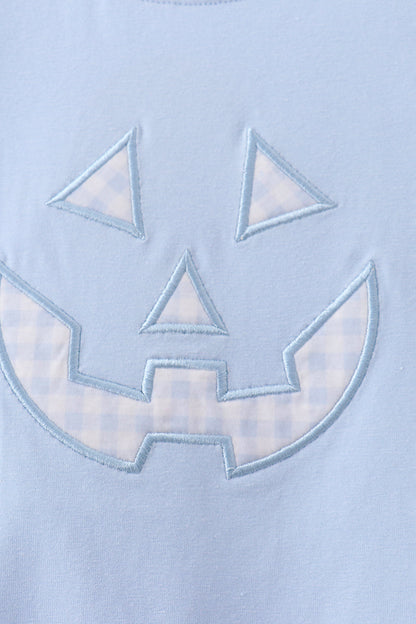 Blue Jack-O-Lantern  Appliqué Romper