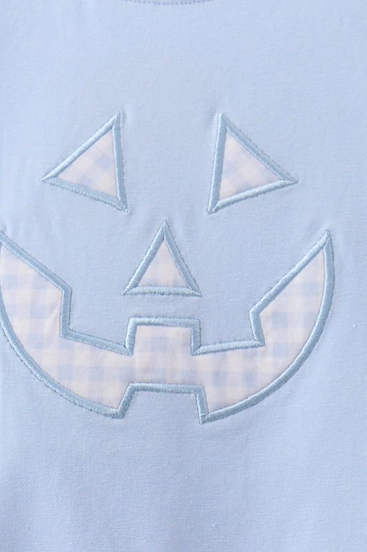 Blue Jack-O-Lantern  Appliqué Romper