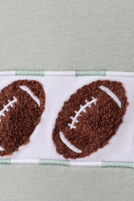 Football French Knot Gingham Shorts Set