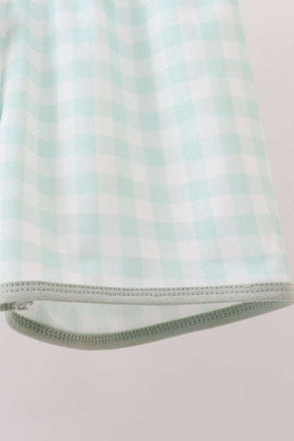 Football French Knot Gingham Shorts Set