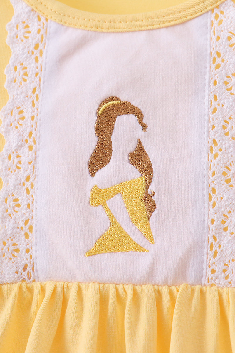 Be Our Guest Embroidery Ruffle Dress