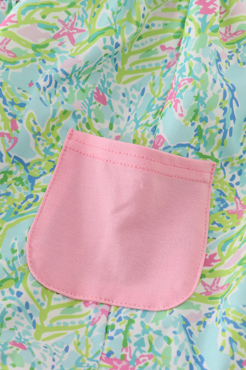 Pink and Green Ruffle Dress
