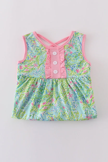 Pink and Green Ruffle Dress
