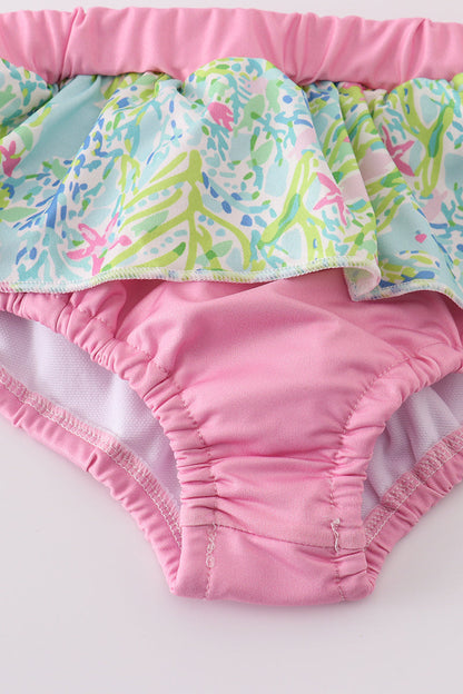 Tropical Ruffle Two-Piece Swimsuit