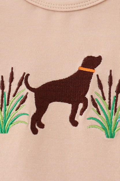 Chocolate Lab Camo Ruffle Baby Romper