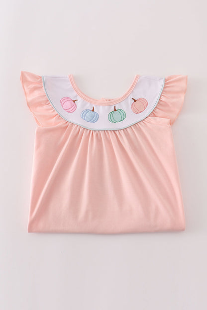 Pumpkin Patch Flutter Sleeve Dress – Soft Pink