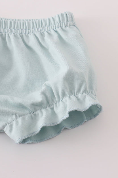 Pastel Pumpkin Flutter Sleeve Top & Bloomer Set – Baby Girl Fall Outfit