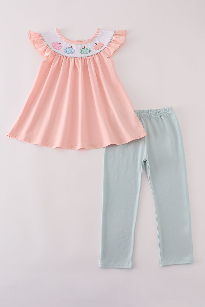 Pastel Pumpkin Flutter Tunic & Legging Set