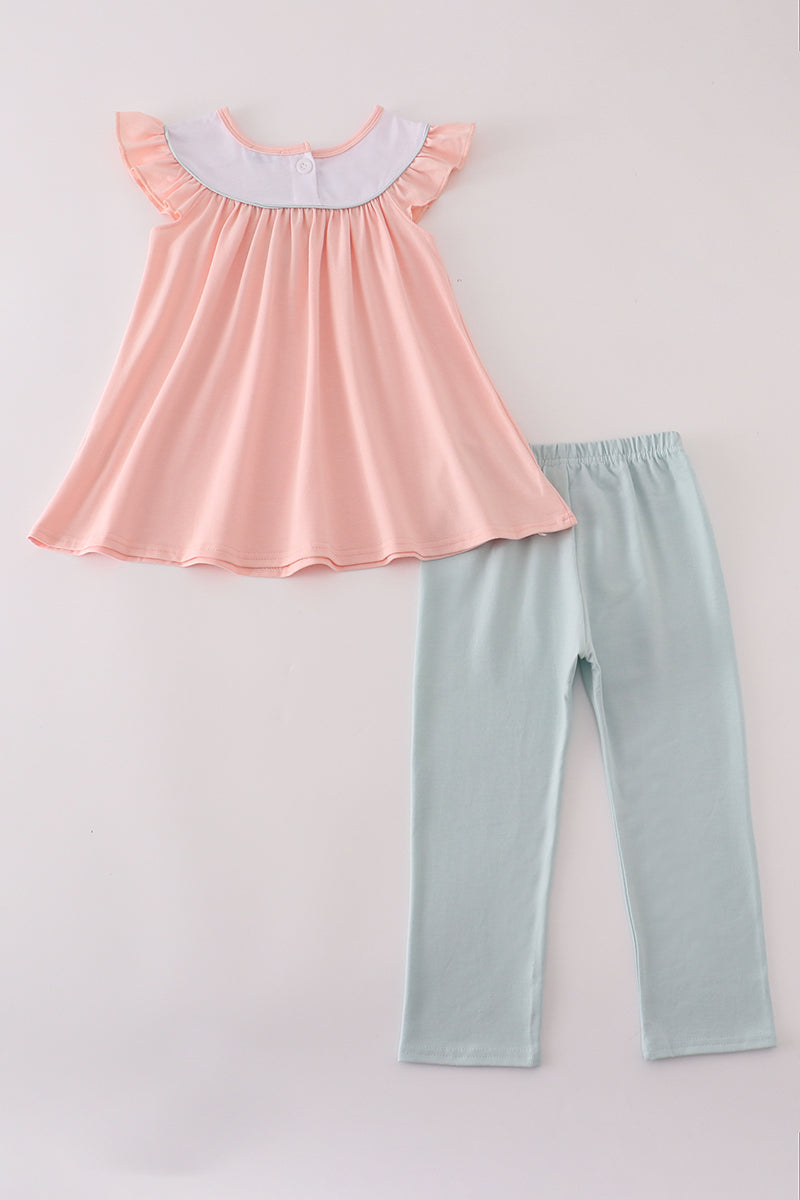 Pastel Pumpkin Flutter Tunic & Legging Set