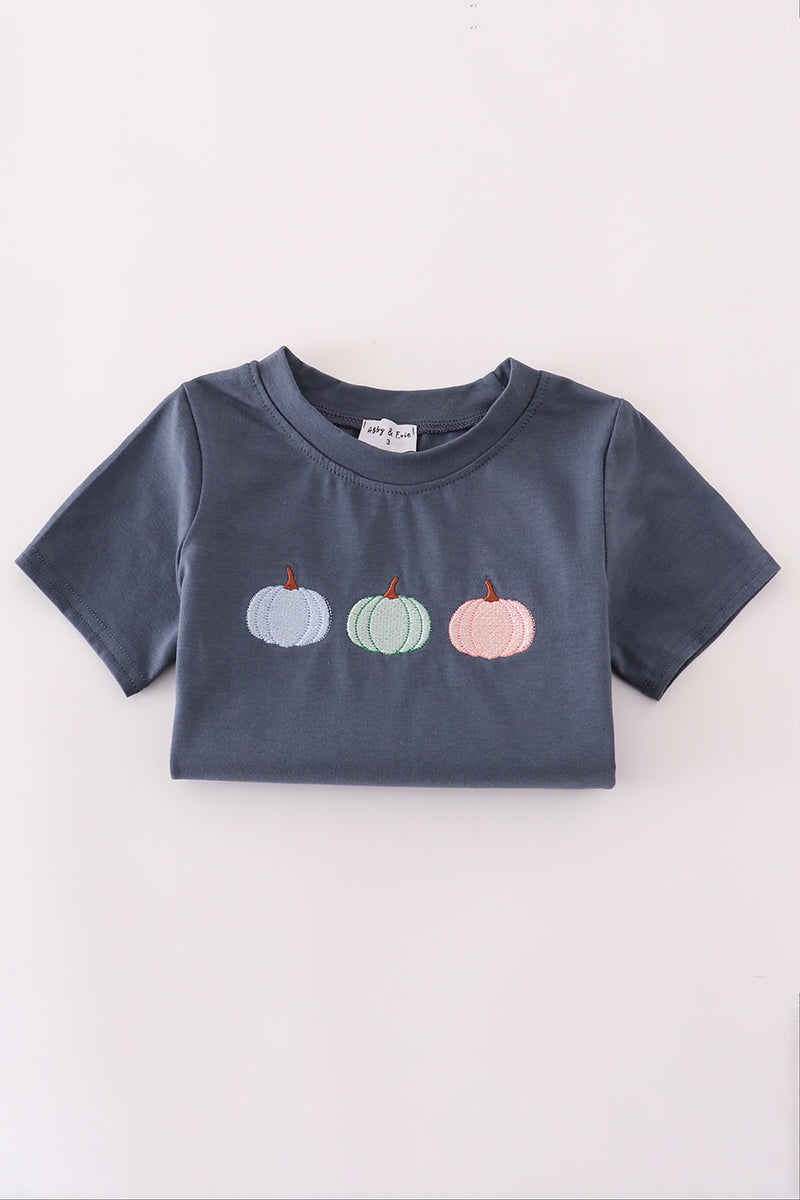 Pumpkin Embroidered Top