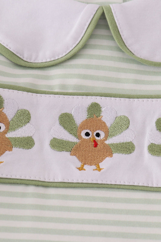 Boys Green Turkey Top & Pants Set