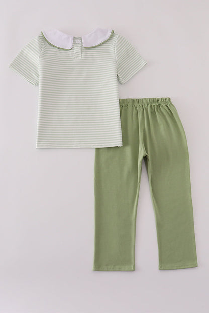 Boys Green Turkey Top & Pants Set