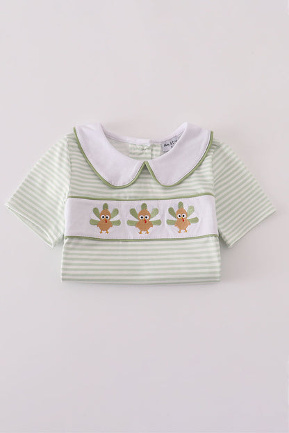 Boys Green Turkey Top & Pants Set