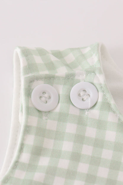 Baby Green Gingham Turkey Romper