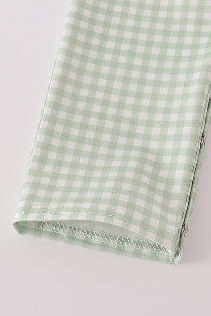 Baby Green Gingham Turkey Romper
