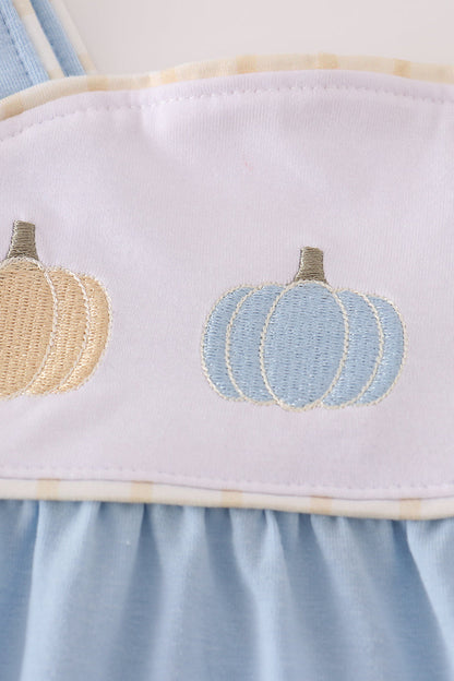 Classic Blue Pumpkin Bubble Romper