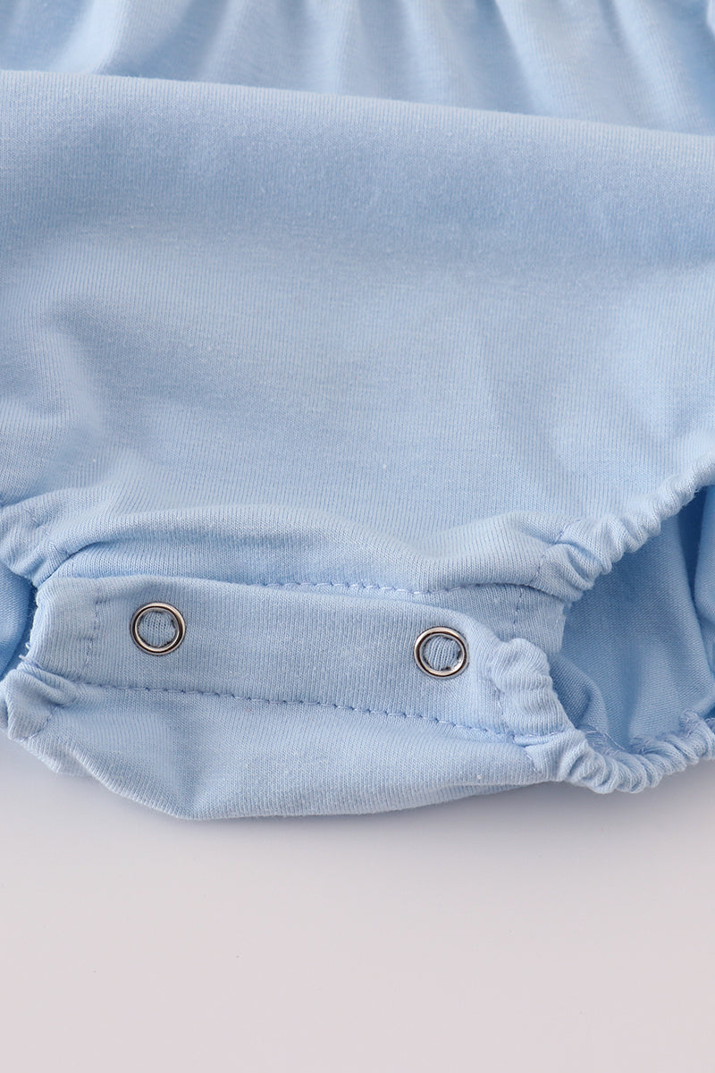 Classic Blue Pumpkin Bubble Romper