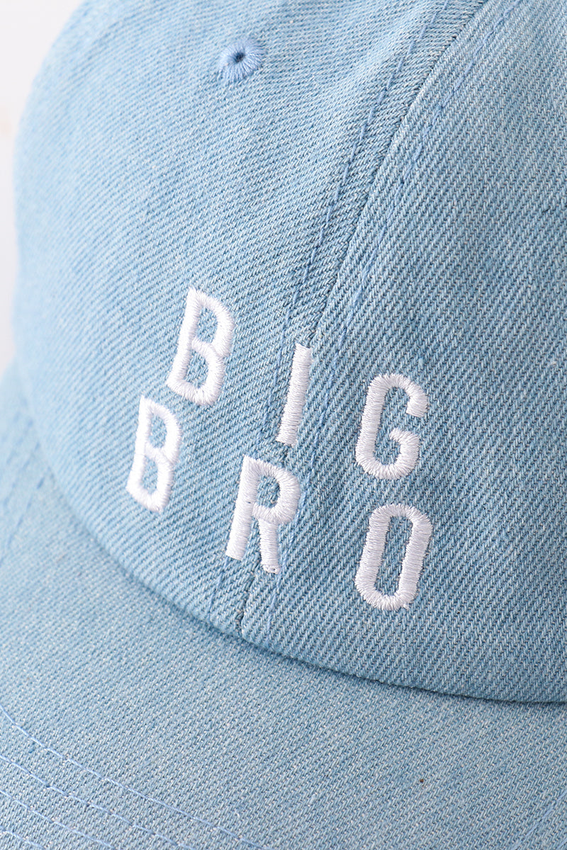 Big Bro Denim Baseball Hat – Light Blue Embroidered Cap