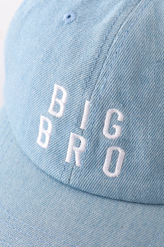 Big Bro Denim Baseball Hat – Light Blue Embroidered Cap