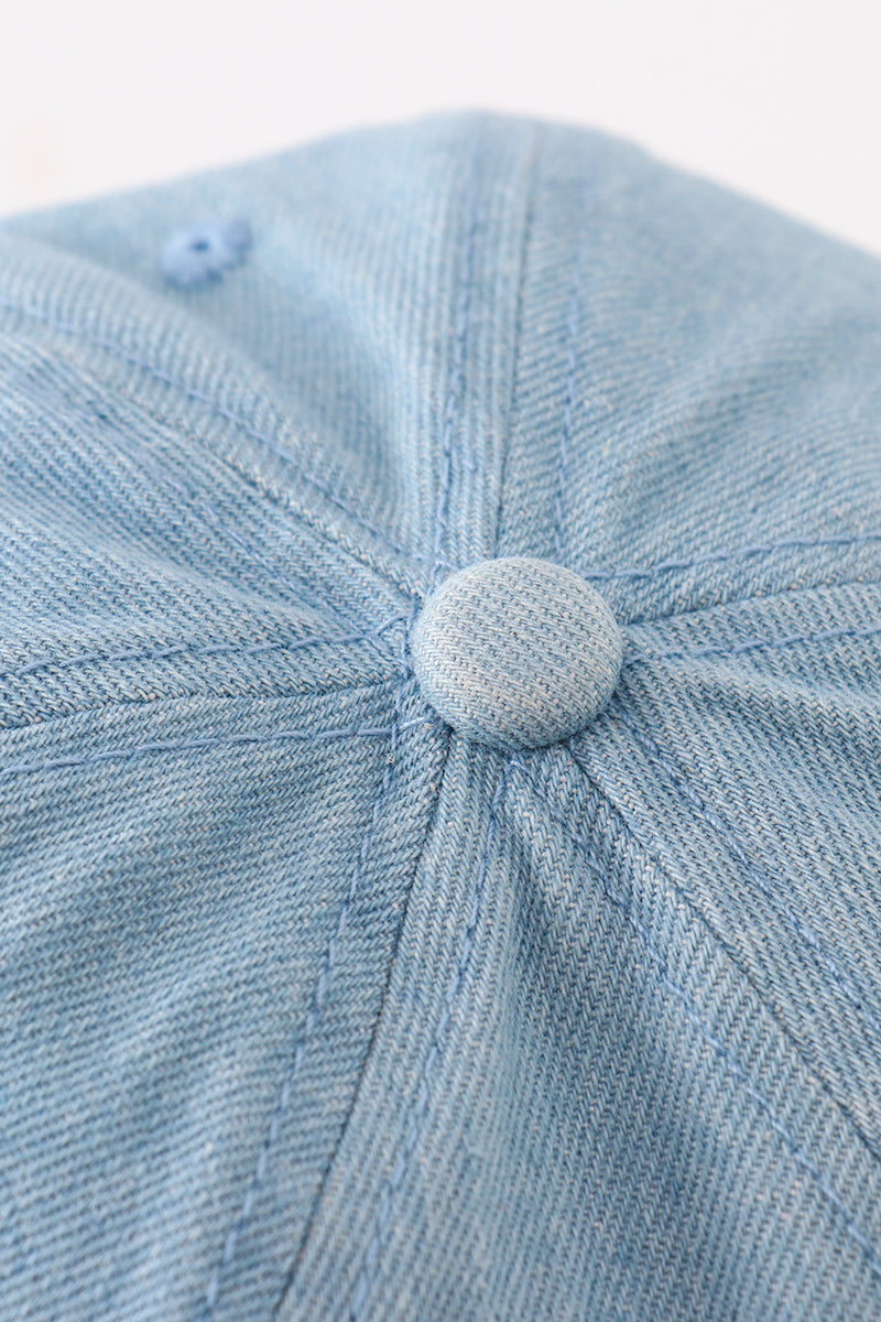 Big Bro Denim Baseball Hat – Light Blue Embroidered Cap