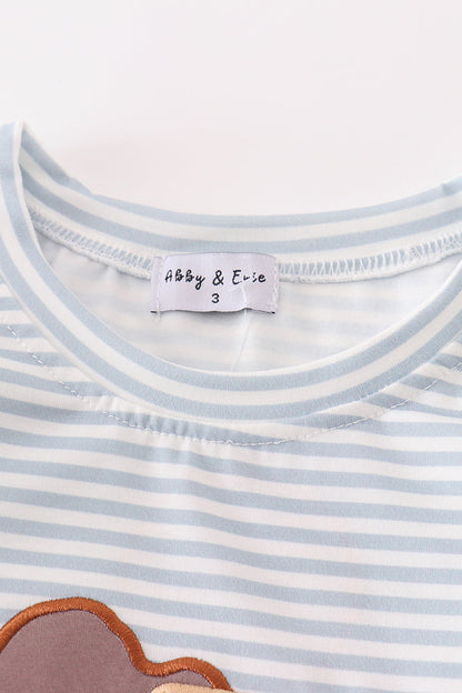 Dump Truck Long Sleeve Tee – Blue Stripe