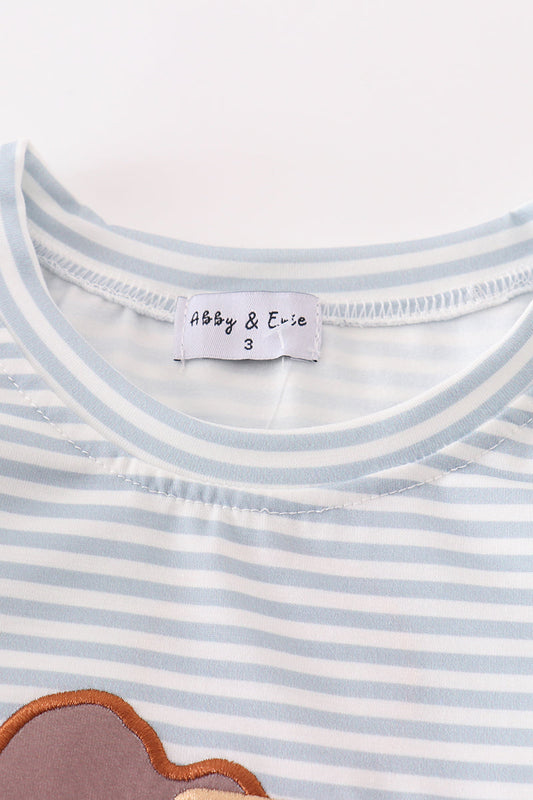 Dump Truck Long Sleeve Tee – Blue Stripe
