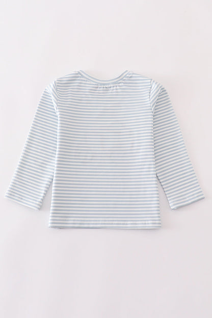 Dump Truck Long Sleeve Tee – Blue Stripe