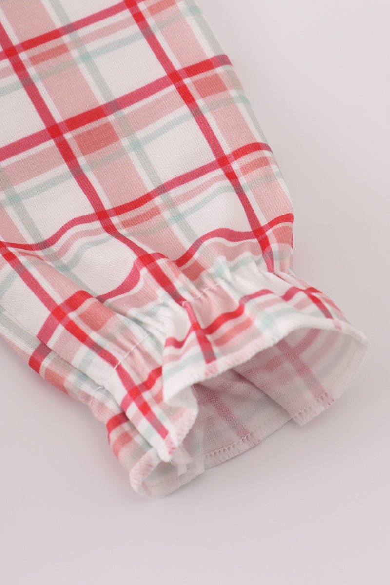Farm Friends Smocked Plaid Bubble Romper