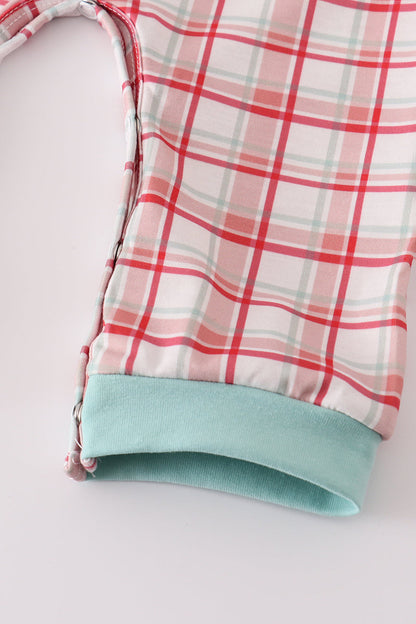 Farm Friends Smocked Plaid Romper
