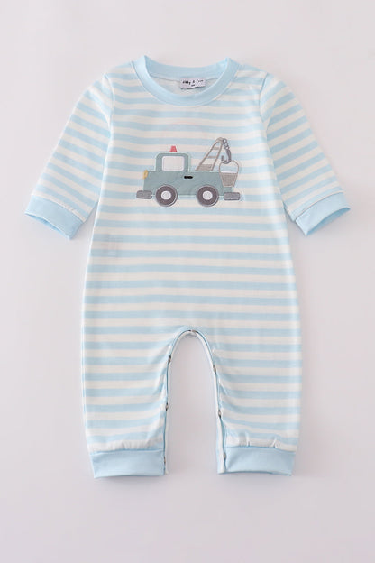 Striped Appliqué Crane Romper