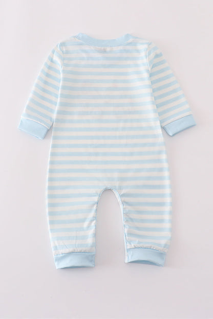 Striped Appliqué Crane Romper